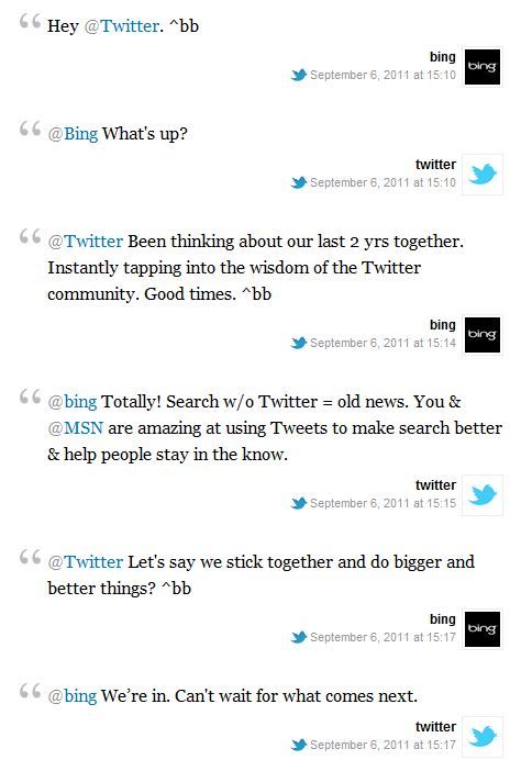 Twitter e Bing
